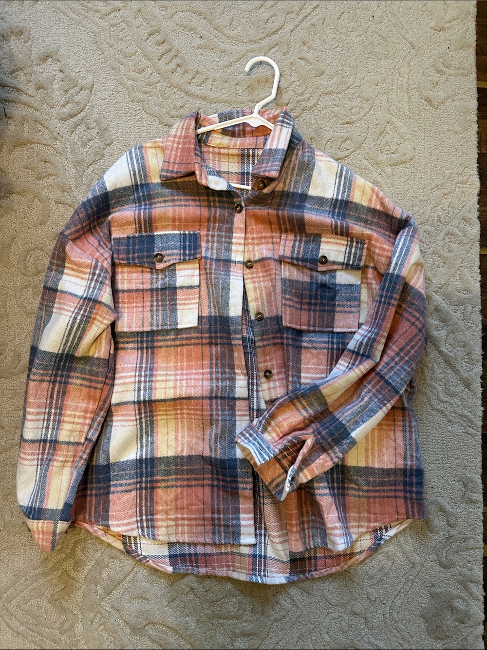 Women’s Plaid Button-Up Shacket - Multi-Color